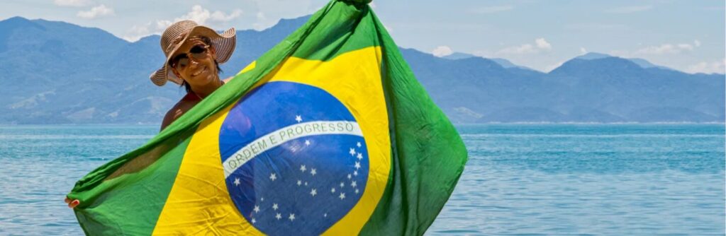 persona con badera de Brasil