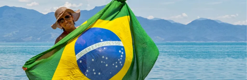 persona con badera de Brasil